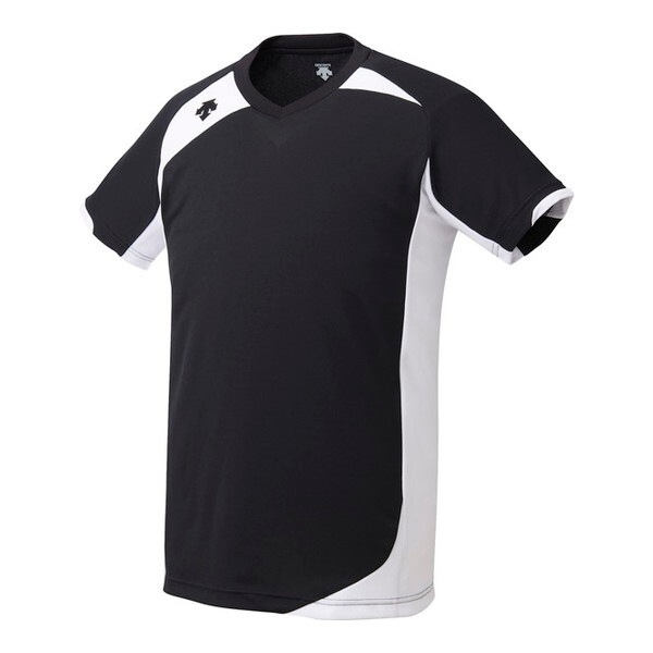 デサント バレーボール ハンソデバレーボールシャツ ブラック×ホワイト S DSS4720B BLK