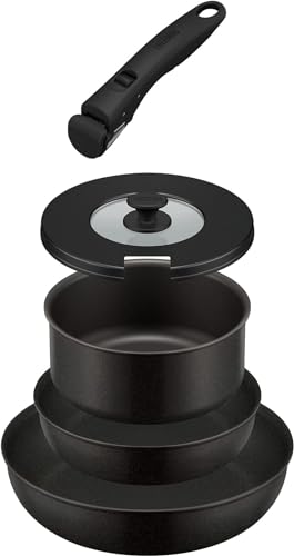 サーモス デュラブルシリーズ 取っ手のとれるフライパン5点セットAB IH対応 ブラック KSA-5B BK