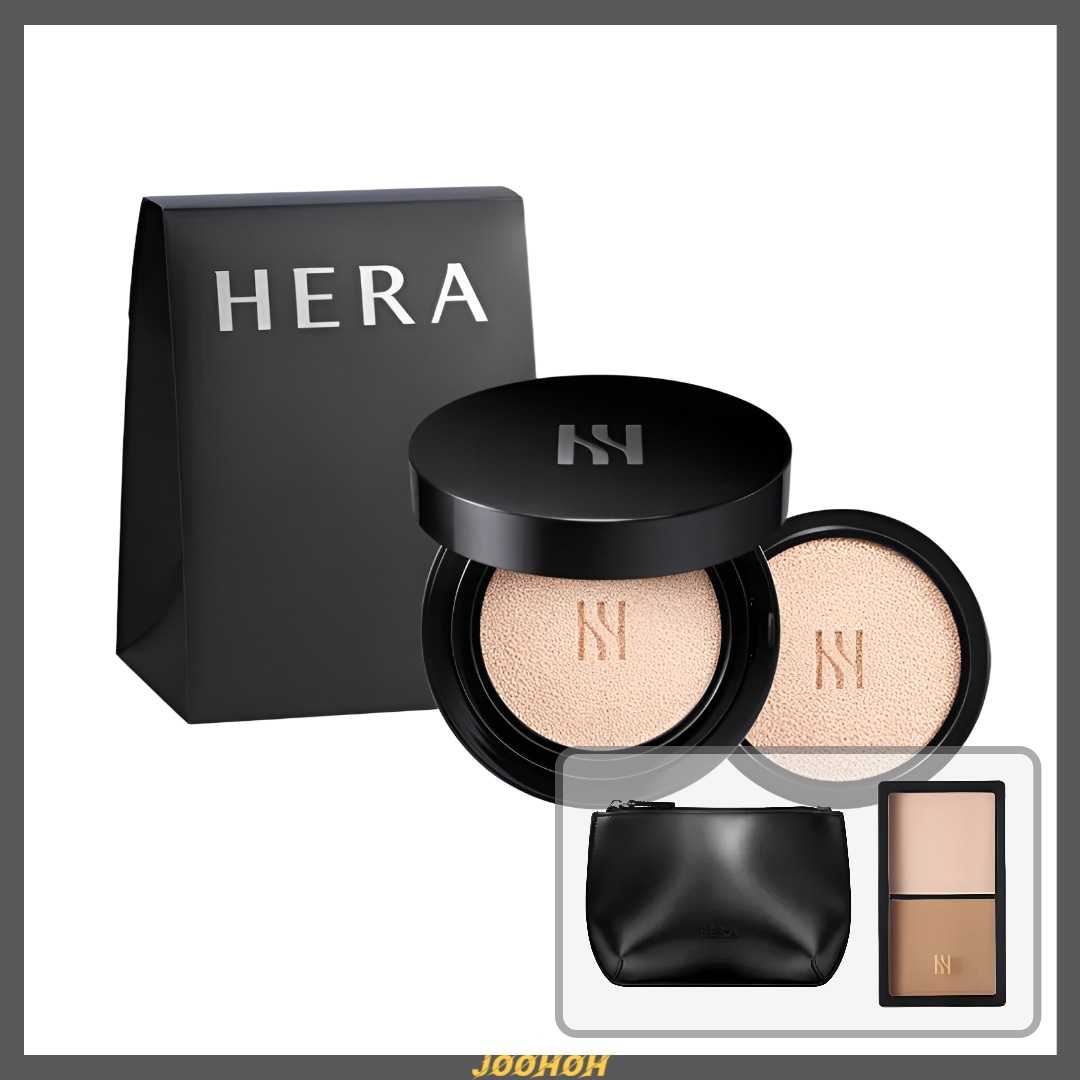[限定ギフト] ブラック クッション ファンデーション 本品 15g + リフィル 15g + フェイス コントゥアリング デュオ11g + ブラック アイコニック ポーチ/ 9 COLOR