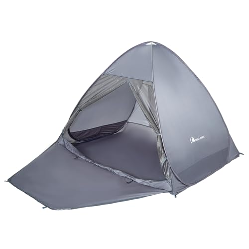 MOON LENCE ポップアップテント キッズテント サンシェード ワンタッチ 簡易テント キャリーバッグ付き グレー