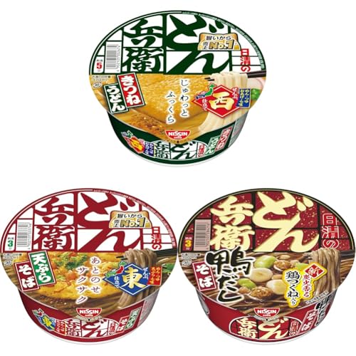 【セット買い】どん兵衛 きつねうどん (西) 日清食品 カップ麺 95g×12個 + どん兵衛 天ぷらそば (東) 日清食品 カップ麺 100g×12個 + どん兵衛 鴨だしそば [炭火香る鶏つくね入 7,649円