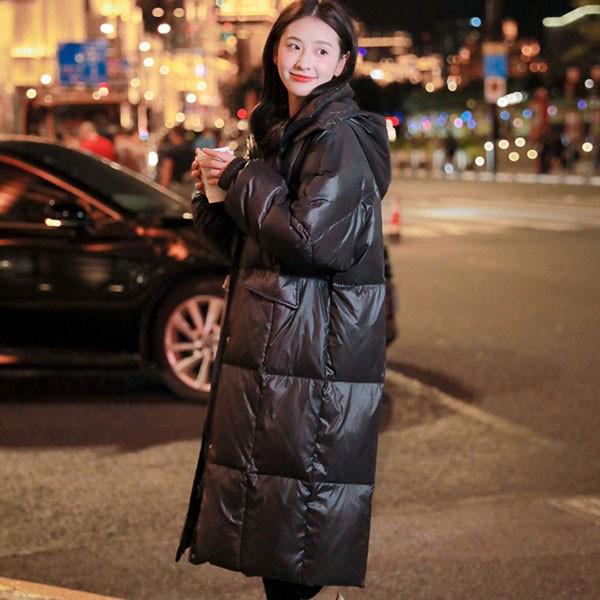 ダウンコート ダウンジャケット レディース 小さいサイズ ダウン コート エコファー アウター ロングコート 90％ダウン 暖かい 厚手 防寒 撥水 軽量 あったか 韓国 dn007la