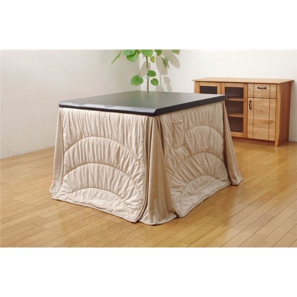 洗える こたつ布団 正方形 ダイニング用 『フィーラ ハイタイプ』 ベージュ 225x225cm