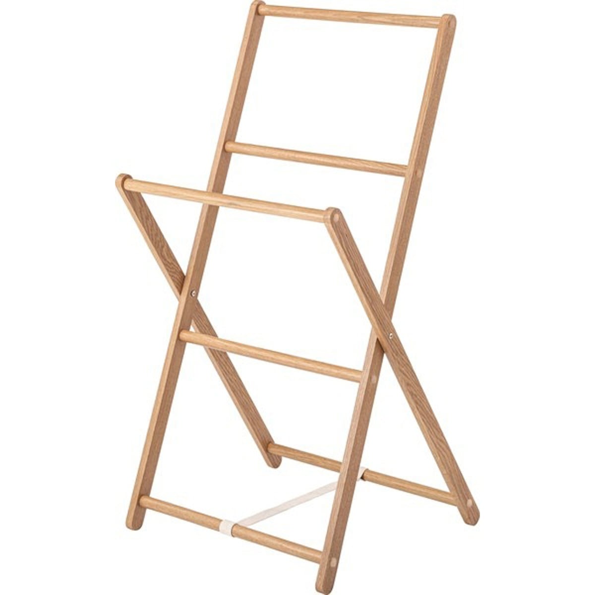 タオルハンガー 天然木 オーク ラッカー塗装 帆布