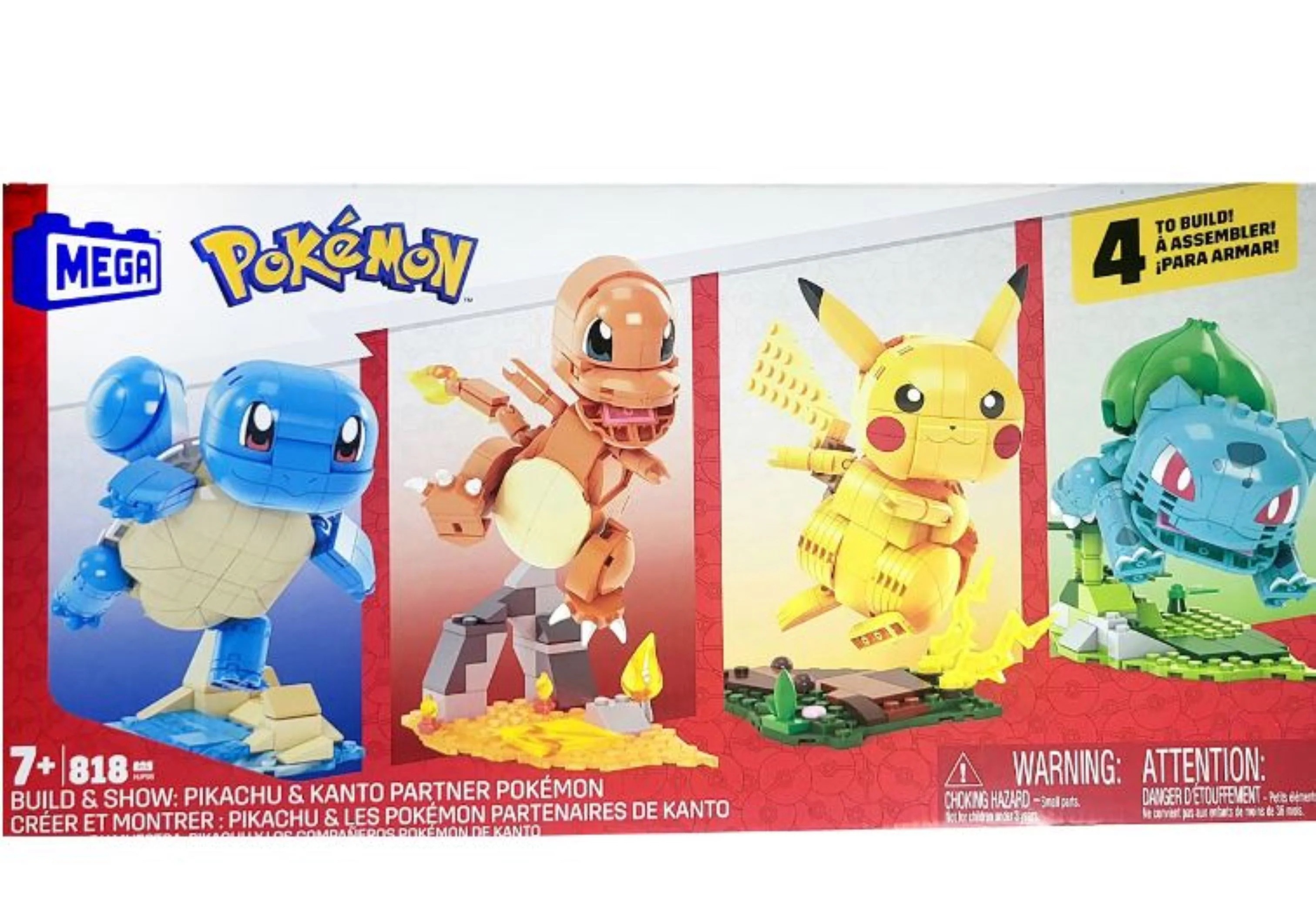 ポケモン メガコンストラックス クワッドセット ピカチュウ フシギダネ ゼニガメ 818ピース