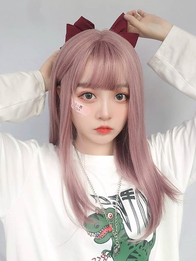 Qoo10] 原宿 ピンク ストレート かつら ロング : バッグ・雑貨