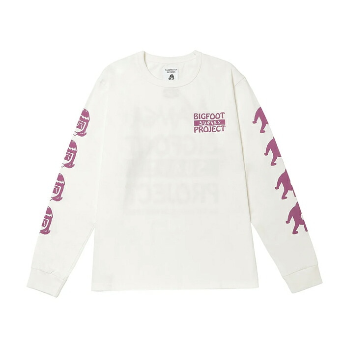 ナンガ×タコマフジレコード ビックフット サーベイ プロジェクトロゴ ロングスリーブティー（ユニセックス） L ホワイト #N0003116