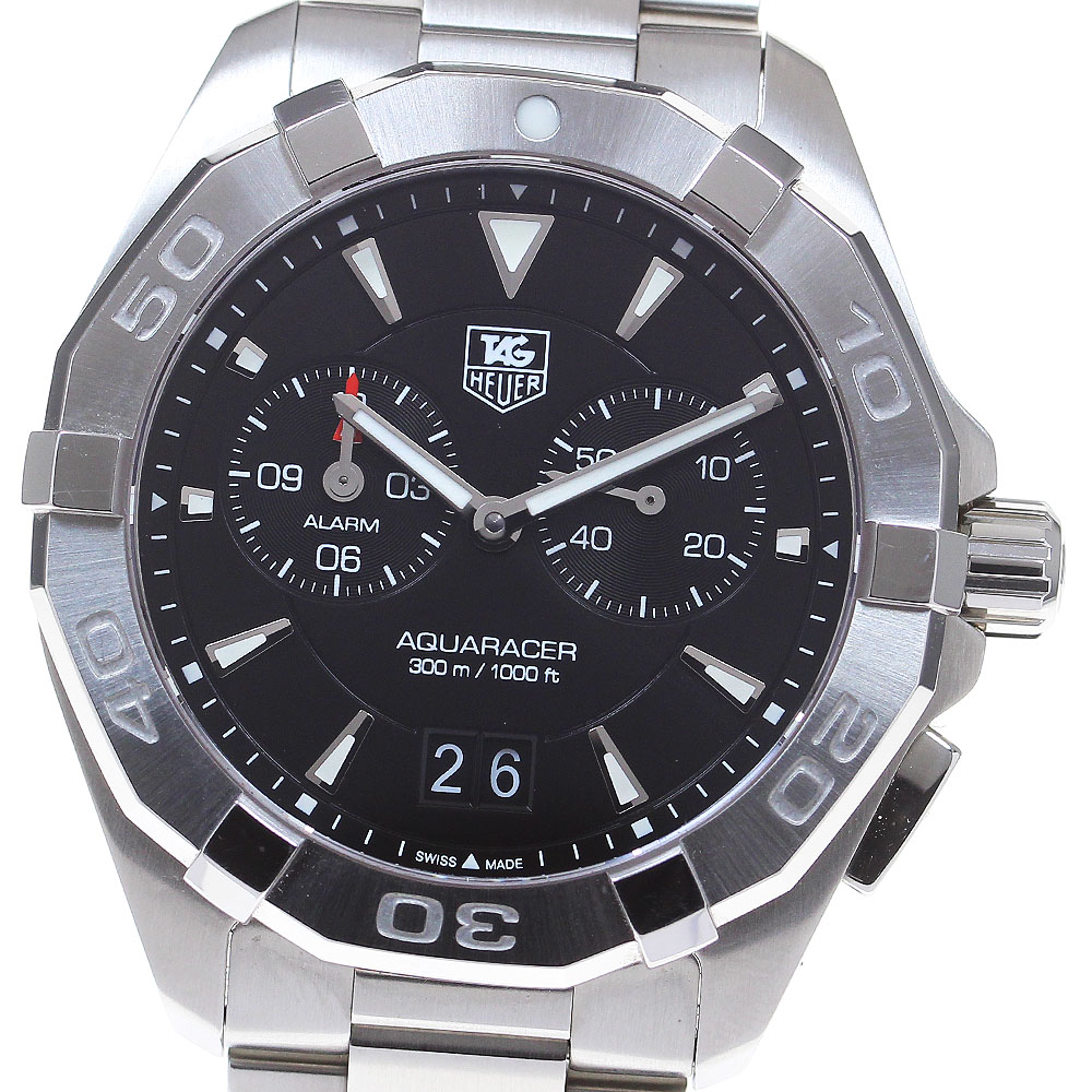 タグホイヤー TAG HEUER WAY111Z アクアレーサー アラーム クォーツ メンズ 保証書付き_839382【中古】