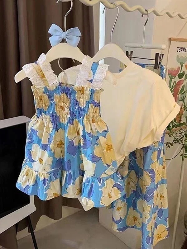 スカートロングスカート旅行 体型カバー 夏 ス 子どもス 子供 ミモレ丈 海デート 可愛い ビーチ 母 キッズ お揃い 女の子 肩出し 花柄 親子 海外旅行