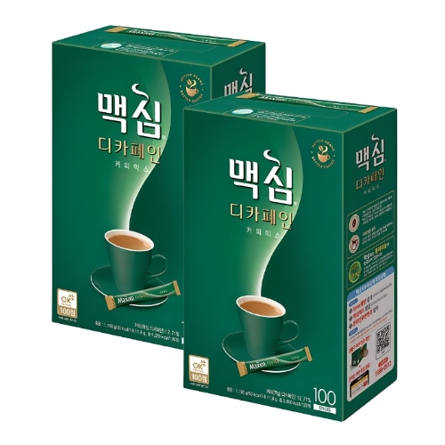 [1+1]ディカフェ コーヒーミックス 11.8g x 100本入 韓国インスタントコーヒー カフェインレス スティックタイプ 大容量 お徳用 おうちカフェ マイルドな味わい 人気商品 業務用