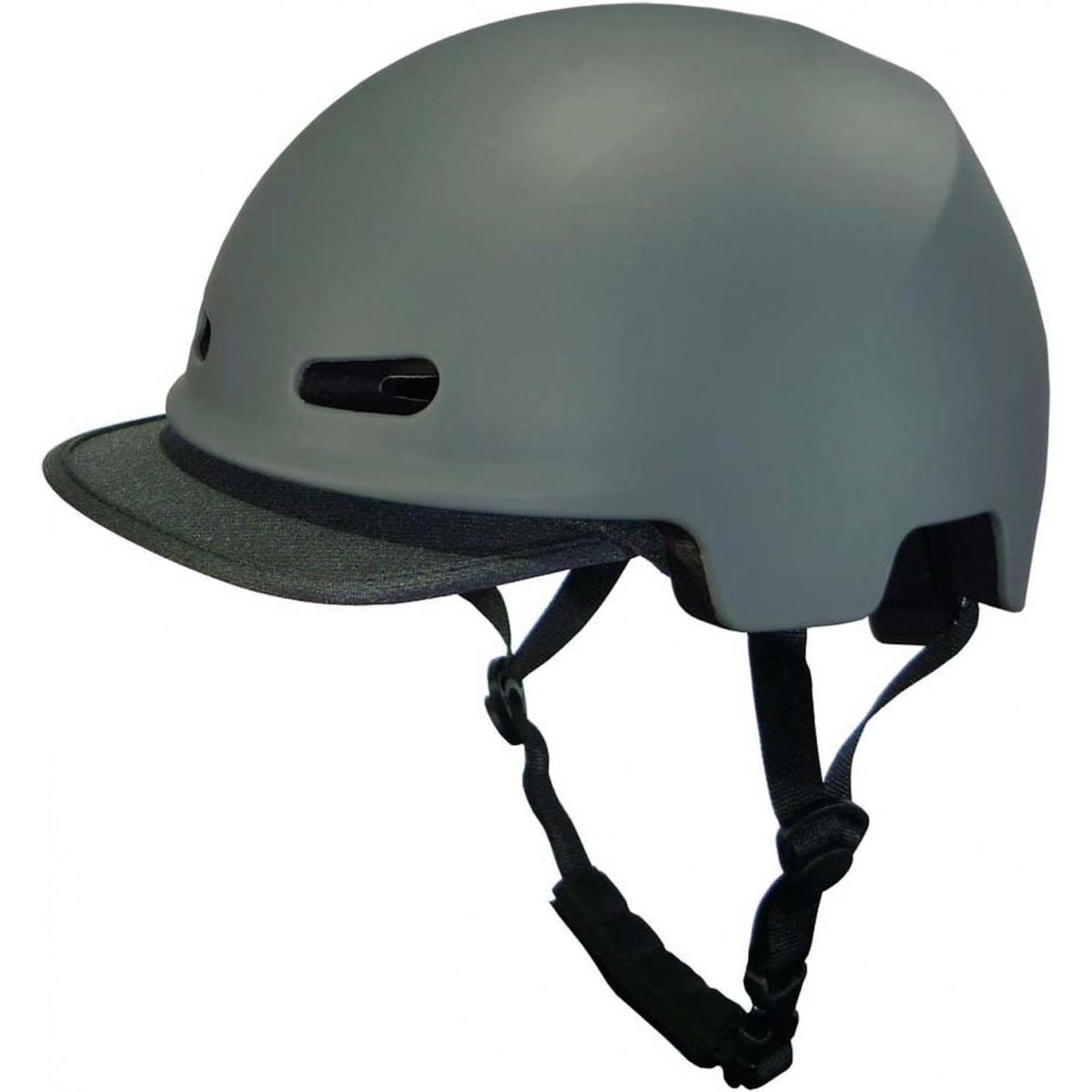 キャプテンスタッグ 自転車 ヘルメット Cabeza カベサ L マットグレー Y-6494 SG基準適合 バイザー付 ソフトシェル アジアンフィット