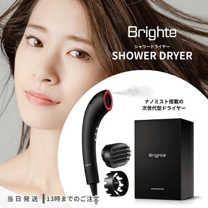 ブライト シャワードライヤー 乾くのに乾かない Brighte SHOWER DRYER ドライヤー ミストドライヤー ヘアドライヤー 美容家電 美髪 頭皮 速乾 潤い おすすめ 美容室専売 サロン専