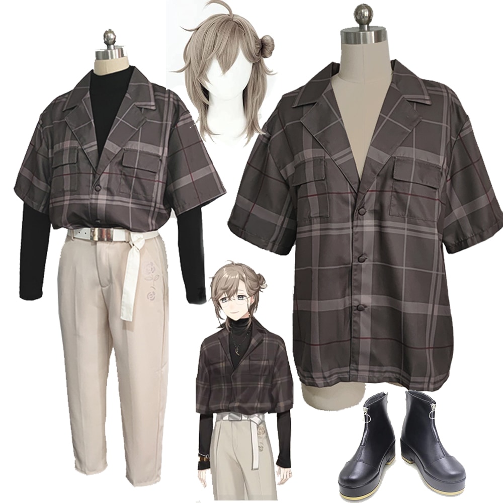 バーチャルYouTuber 叶 コスプレ 衣装 VTuber ハロウイン クリスマス コスチューム 文化祭 仮装 衣装 私服 日常服 チェック柄 シャツ