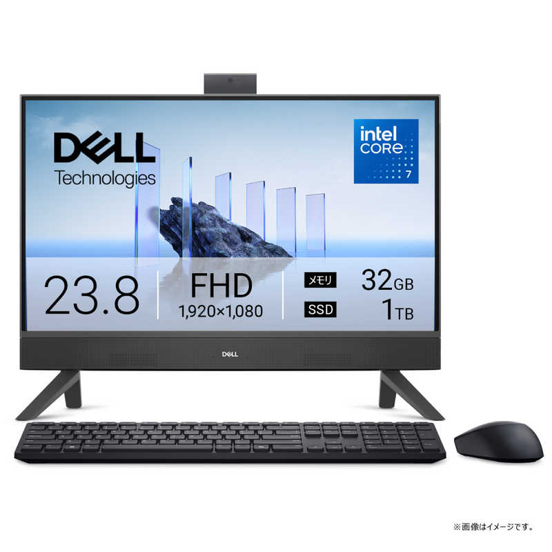 DELL　デル　デスクトップパソコン [ 23.8型 / Win11 Home / Core 7 / メモリ32GB / SSD1TB ] ダークシャドウグレー　AD77-FNBC