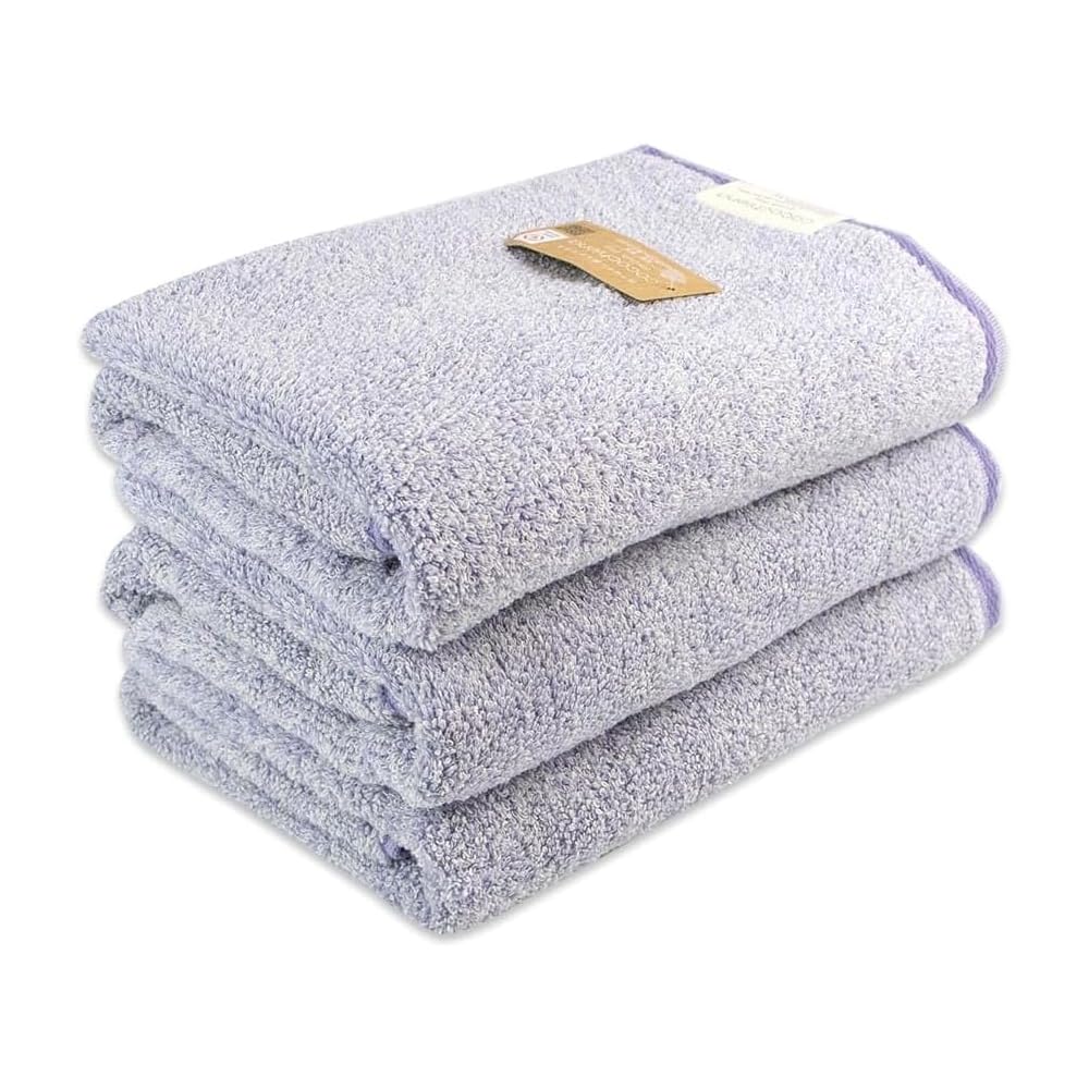 【日繊商工】cocochiena2(ココチエナ2)バスタオル バイオレット3枚セット(バイオレット バスタオル) スイッチパイル マイクロファイバー 高吸水素材使用 超吸水 抗菌防臭