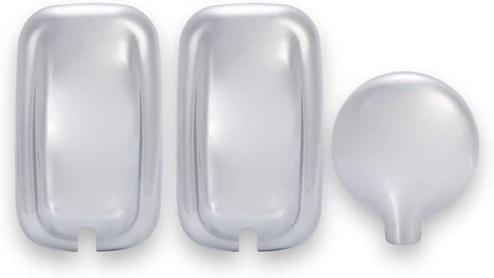 三菱ふそう 用 ブルーテック キャンター ジェネレーションキャンター ミラーカバー 3点 セット 144Φ メッキ 平成22年11月～ アンダ ーミラー 付き 汎用(メッキシルバー)