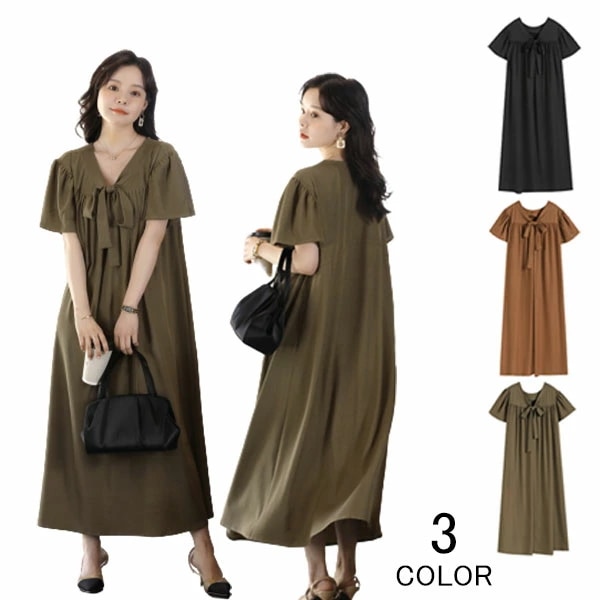 レディース ワンピース 夏ワンピ パーティー 長丈 きれいめ 気品 可愛い オフィス 宴会 フォーマル オフィス 上品 短袖 お出かけ 着痩せ デート 食事会 同窓会 女性 ファション 大人 女子会