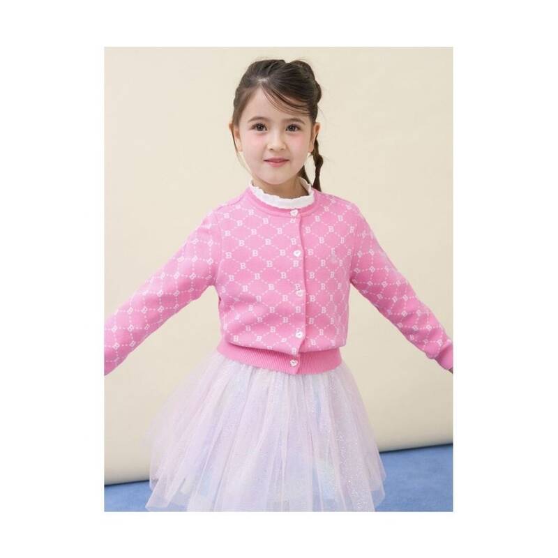BEANPOLE KIDS ガールズ モノグラム カーディガン ライトピンク (BI615AG01Y) BI615AG01Y 344356