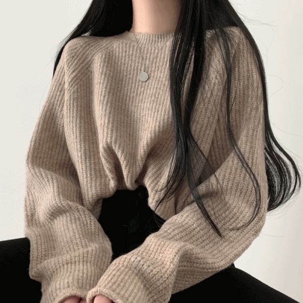 [デイリー/きれいなフィット!] サンド ラウンド コロコロ ニット [5color]