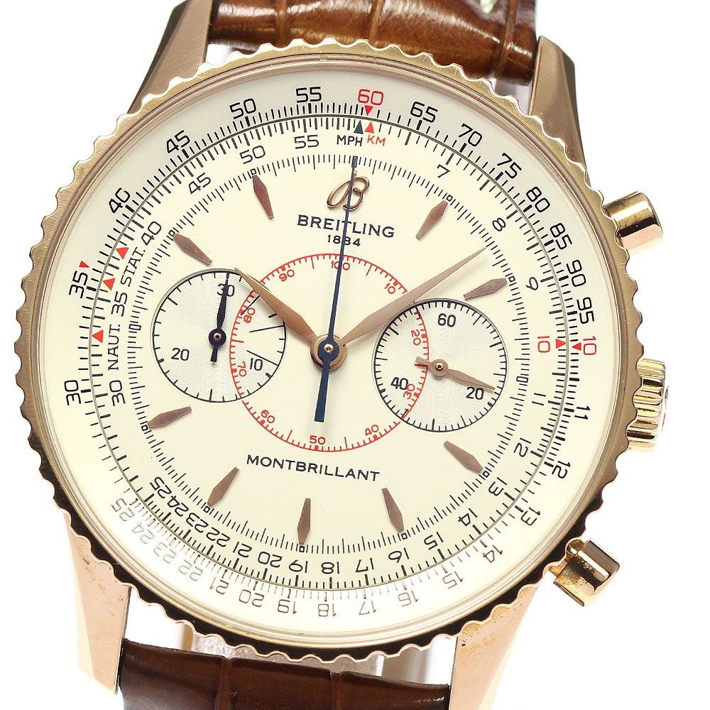 ブライトリング BREITLING R47350 モンブリラン40S 日本限定 K18RG 自動巻き ボーイズ 良品 箱付き_746993【中古】