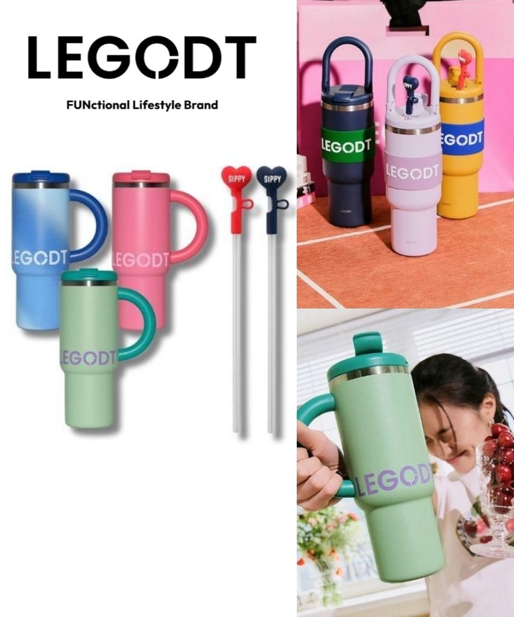 LOOP TUMBLER HANDY 1000ML 【ストローキャップ2P付き】韓国人気 大容量 タンブラー 保温 1000ML 取手付き 持ちやすい 滑り止め付 ステンレス プレゼント運動 水筒 7,241円