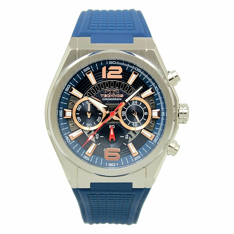腕時計 T8B84SN クロノグラフ 10気圧防水 メンズ ブルー