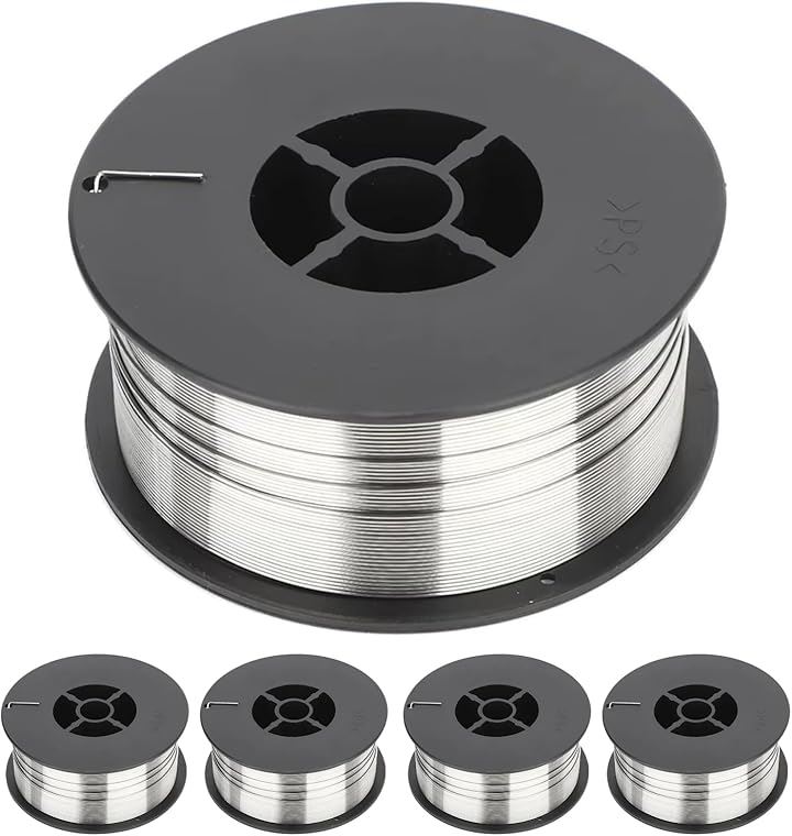 半自動溶接機 ワイヤー フラックスワイヤー ノンガス 溶接ワイヤー MIG溶接(シルバー, 0.8mm 5kg)
