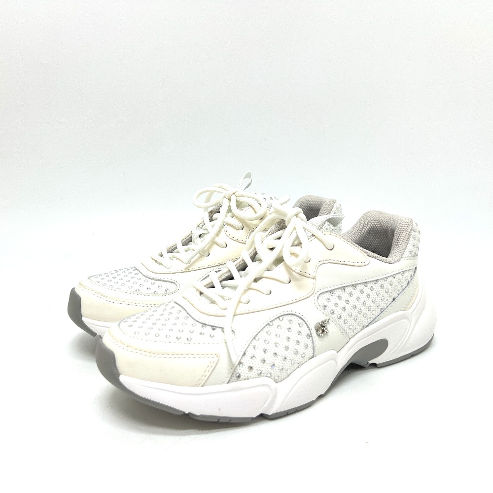 Sergio Rossi セルジオロッシ スニーカー クリスタル 靴 キャンバス ホワイト
