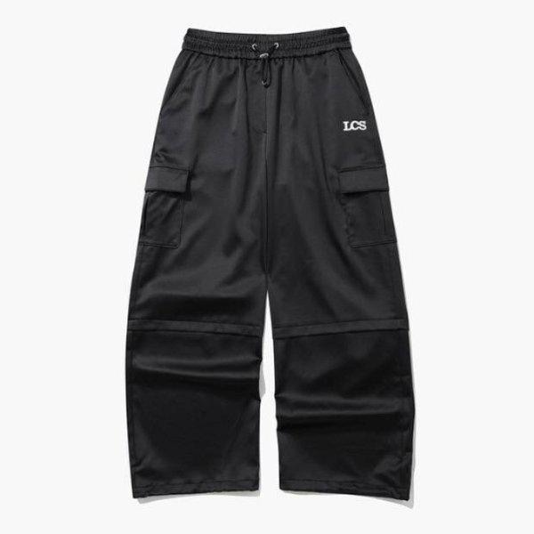 パンツ NQJ QQ122OPT21-BLK ウーマン サテン ワイド カーゴ パンツ / ブラック