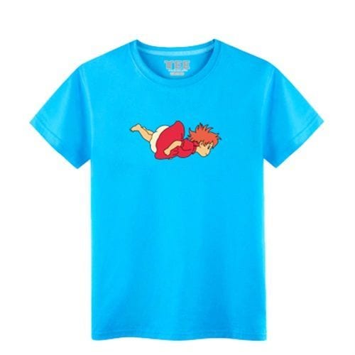 【１点もの】崖の上のポニョ　Tシャツ　140cm 半袖　トップス　アサヒ　非売品 Qoo10] 半袖 Tシャツ かわいい崖の上のポニョプ : レディース服