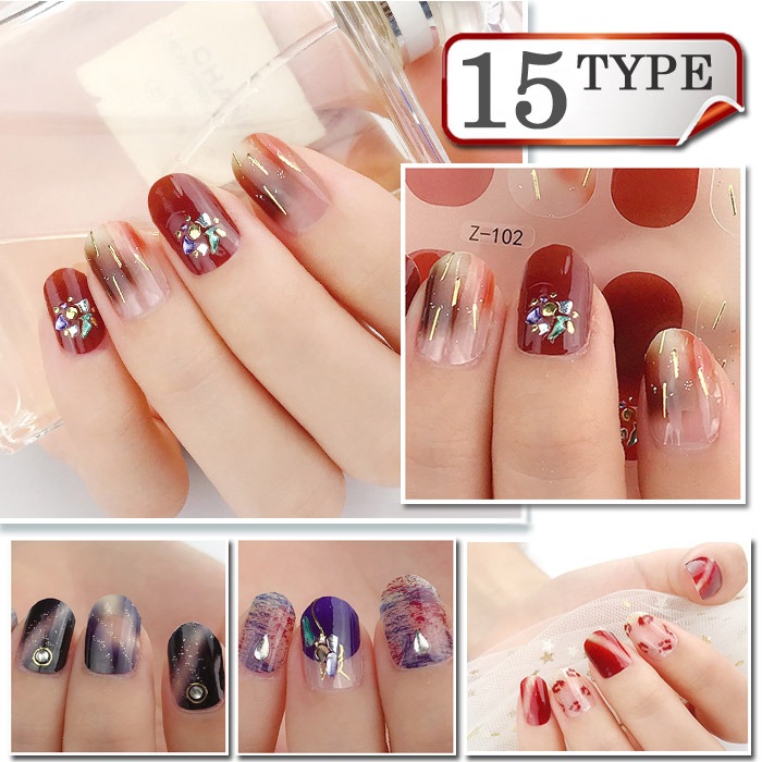 ネイルシール 貼るだけ ジェルネイル 3d 時短 簡単 お手軽 セルフネイル おうち時間 マニキュア ステッカー 柄 花 フラワー 蝶 桜 バラ 星 ボタニカル シンプル オフィス ブライダル シル Sweethome67 Fr