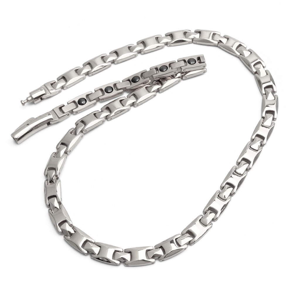 ステンレス 磁気ネックレス [n485-silver]