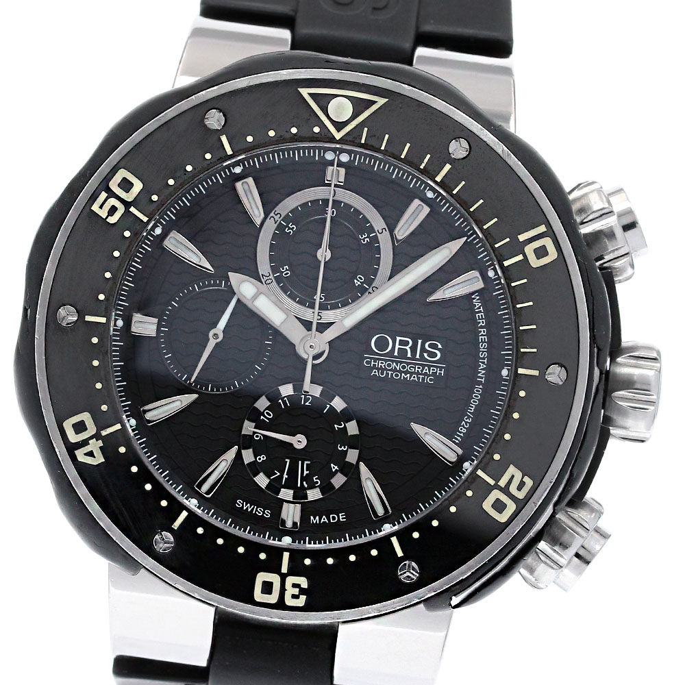 訳あり オリス ORIS 7630-71 プロダイバー クロノグラフ デイト 自動巻き メンズ _833726【中古】
