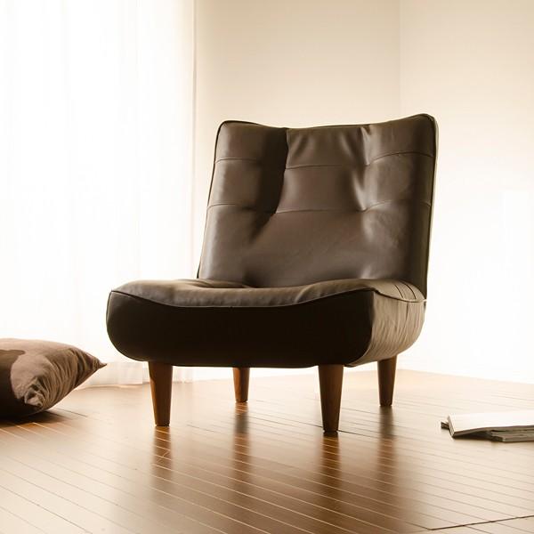 ハイバックソファ 1人掛け 椅子 コイルスプリング リクライニング レザー PVC 合皮