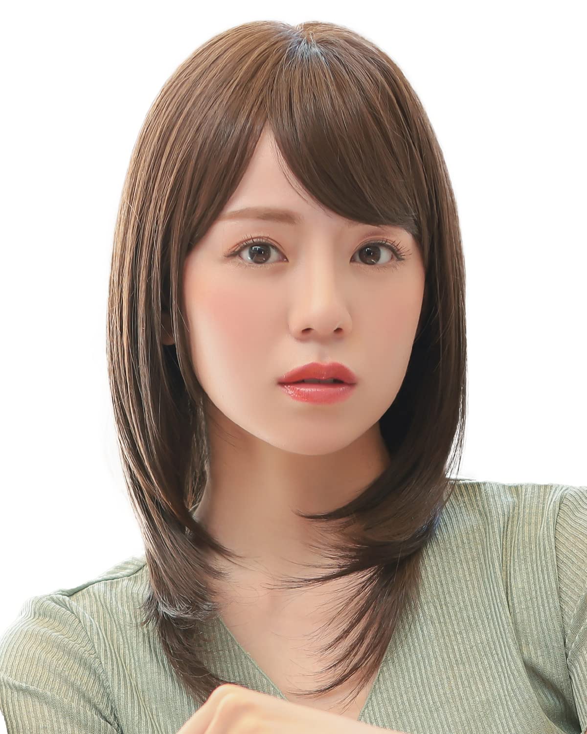 [AQUADOLL(アクアドール)] ウィッグ 医療用 帽子付き パジャマウィッグ フルウィッグ ミディアム 自然 かつら レディース 抗がん剤治療用 通気性 軽量 小顔効果 旅行用 おしゃれ BRN