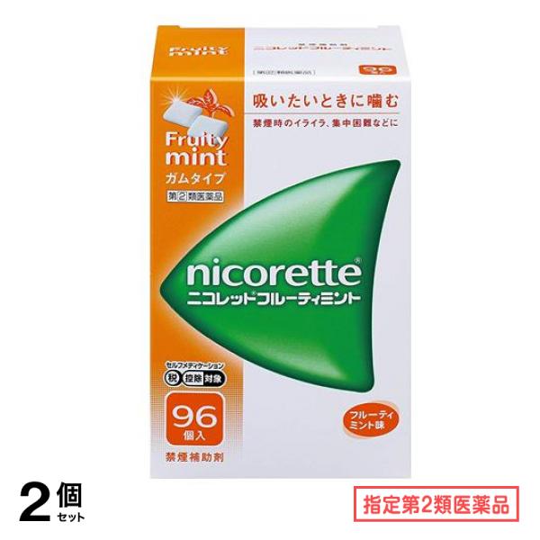 指定第２類医薬品 禁煙補助剤 ニコレット フルーティミント ガムタイプ 96個入 2個セット