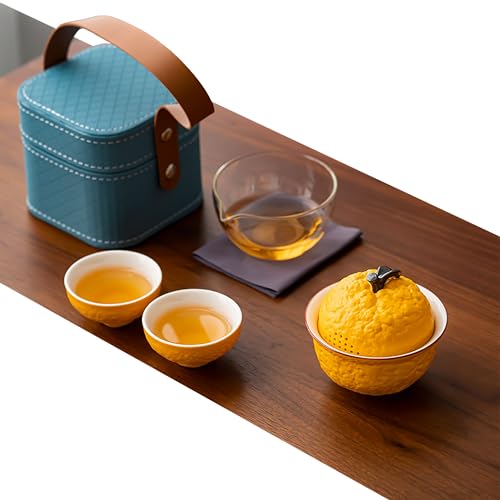 みかんの形のトラベル用茶器セット 蜜柑 かわいいデザイン 超コンパクト収納 アウトドアで美味しいお茶を簡単に 旅行/お出かけ用 中国茶/日本茶/紅茶 ピクニック キャンプ 登山 茶壺 急須 茶海 茶杯 7,710円