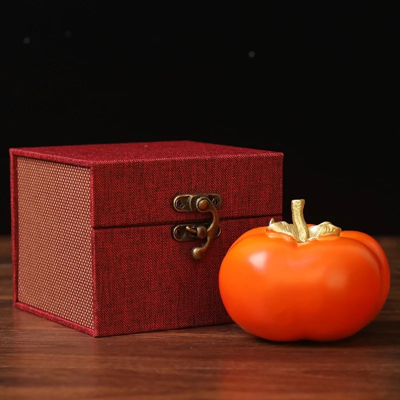 全銅すべてがうまくいく柿の装飾品ホームリビングルームワインキャビネット装飾クリエイティブ銅柿新築祝いオープニングギフト