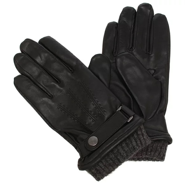 手袋 タッチパネル対応ヘアシープグローブ（カシミヤライニング） ブラック メンズ 5-9204