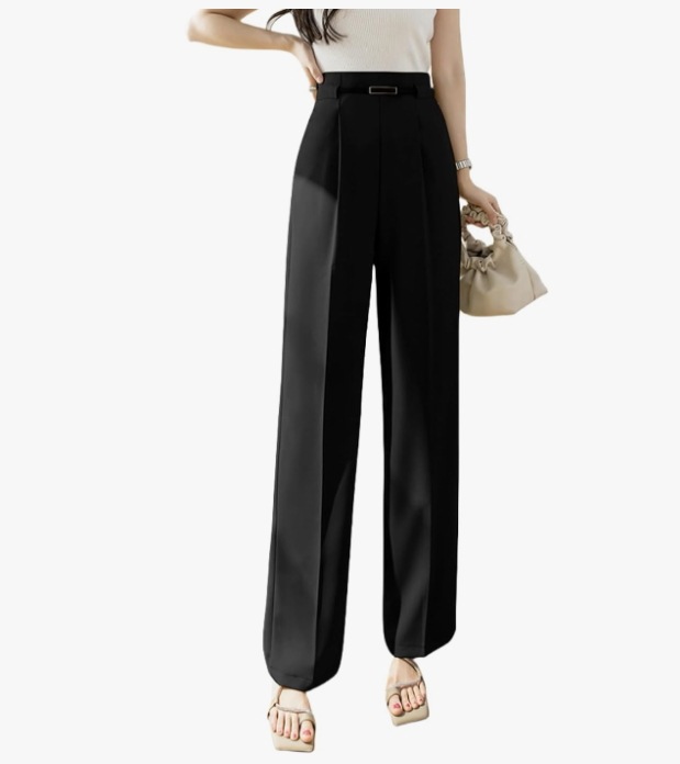 パンツ ロングパンツ レディース ワイドパンツ ハイウエスト 着痩せ 快適 きれいめ オシャレ かわいい 通勤 OL フォーマル カジュアル 春 夏 秋色: ブラックサイズ: XL