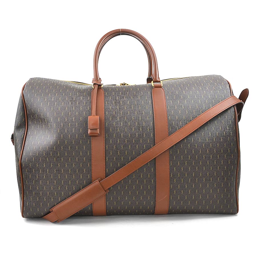 サンローラン SAINT LAURENT ボストンバッグ PVCコーティングキャンバス/レザー ブラウン ユニセックス 582141 90065g