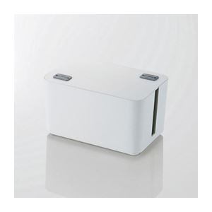 (まとめ)エレコム ケーブルボックス(4個口) EKC-BOX002WH(×2セット)その他PCケーブル