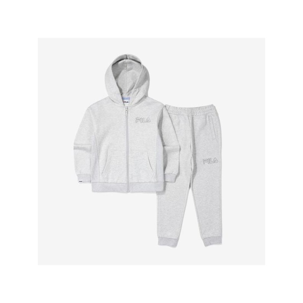 [FILA KIDS] フード付きジップアップパンツセットアップ (FK2FSF1101X_SGE) Q0ZFK2FSF1101XSGE