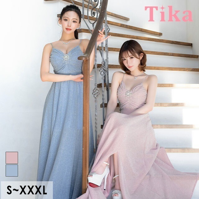 キャバ ドレス ロング ラメ Aライン リボン ギャザー ワンピース S～XXXLサイズ ビジュー 大きいサイズ セクシー キャバドレス キャバ嬢 キャバクラ レディース キャミソール ノースリーブ