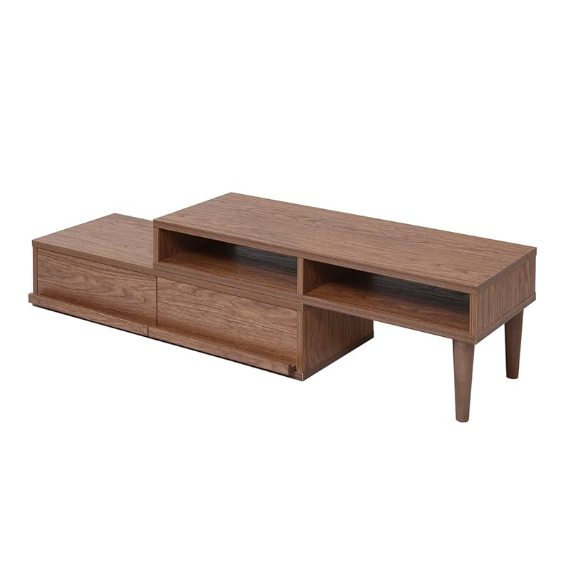 即納：JKプラン 北欧 テレビ台 伸縮 テレビボード tvボード tv台 スライド 式 幅 113-200 ブラウン TSFAP0007BR 15,497円