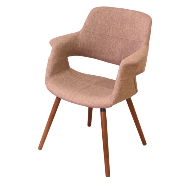 パーソナルチェア 幅65cm ベージュ ファブリック地 木製フレーム 肘付き オーガニックチェア 組立品 リビング 在宅ワーク