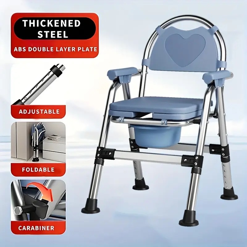 調節可能なバスチェアハート型アームレスト＆バックサポート付き - 防水滑り止め耐久性のあるトイレシート高齢者＆妊婦用