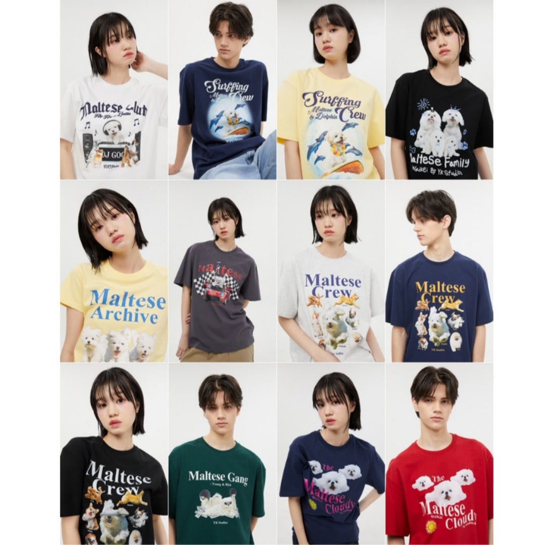 マルチーズ半袖Tシャツ８種　カットソー　オバーサイズ半袖Tシャツ