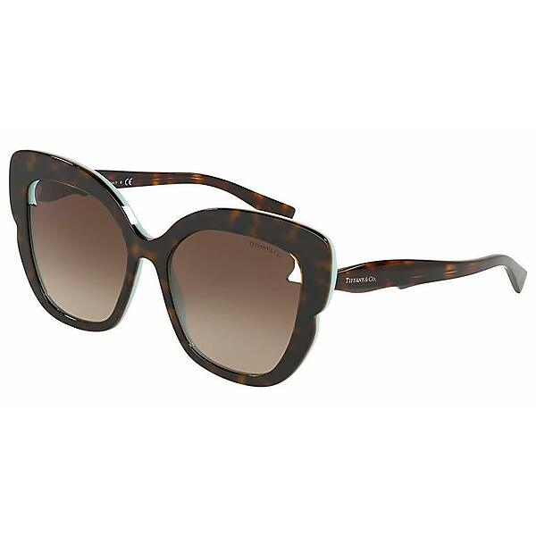 サングラス TiffanyAuthentic 4161 - 81343B Sunglasses HAVANA/BLUE / BROWN *NEW* 56mm