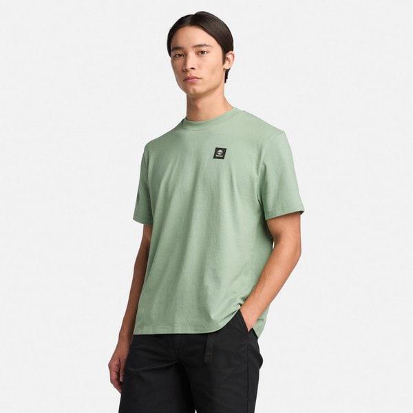 共用ウーブンバッジミント半袖TシャツA42P5 EC6